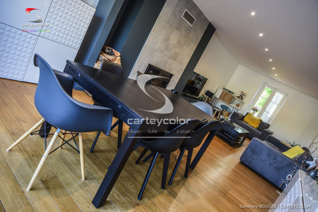 AY-SUR-MOSELLE - Maison déco design moderne, salle à manger, peinture acrylique, parquet chêne, finition haut de gamme - CARTEYCOLOR