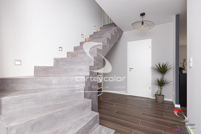 EVRANGE - Maison moderne, réalisation d'un béton ciré - CARTEYCOLOR